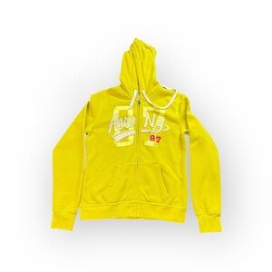 Aéropostale Full Zip Hoodie Yellow Logo “87” Women’s Size L